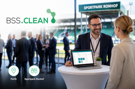 Bild mit BSS.CLEAN und 2 Personen an einem Hochtis